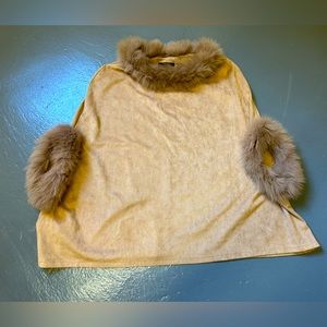 Dolce Cabo Poncho with Real Fur